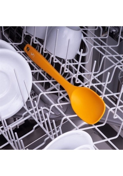 Lurch - Platin Silikon Yemek Kaşığı 28 Cm Sarı - Yanmaz, Yapışmaz, Bükülmez, Çizmez, Tat Ve Koku Bırakmaz - 240041