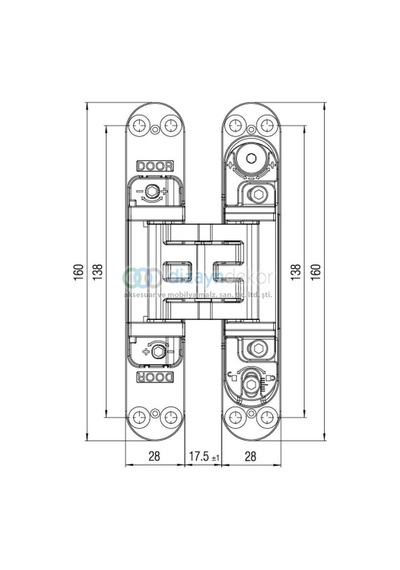 Gizli Ayarlı Kapı Menteşesi Antik Bronz 160 28 Mm