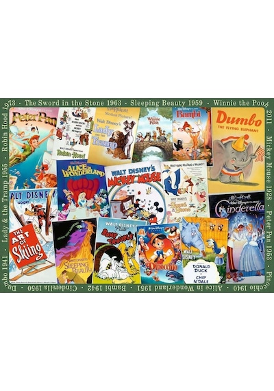 , 1000p Puzzle Disney Vintage Poster, Yetişkin Puzzle Standart
