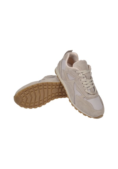 Sms Hakiki Deri Düz Kadın Spor Ayakkabı Sneaker Sms-84144 Bej Süet