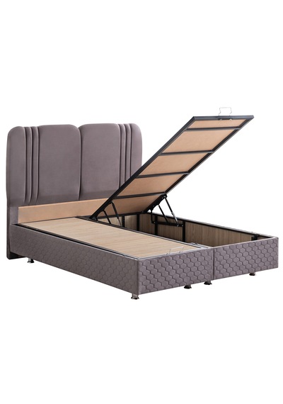 Paul İkili Set, Çift Kişilik Baza Başlık Seti - Antrasit 150 x 200