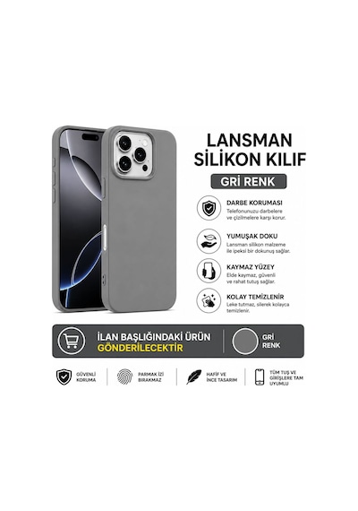 Redmi Note 10s Uyumlu Lansman Silikon Kılıf Gri