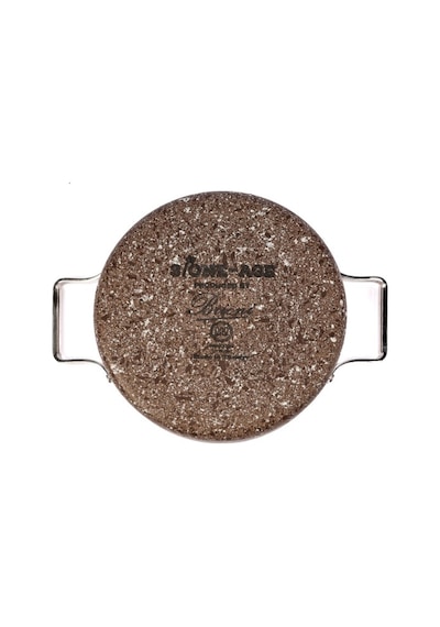 Brioni Stone-age Terra 24 Cm Çizilmez Yanmaz Yapışmaz İndüksiyonlu Basık Tencere Kahverengi