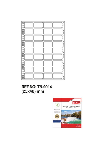 Tanex Tn-0014 Sürekli Form Etiketi 23X40MM