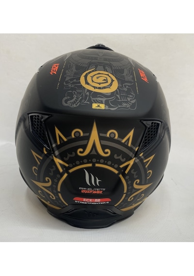 Mt Streetfighter SV Aztec B3 Çene Açılır Motosiklet Kaskı Mat Siyah - Sarı
