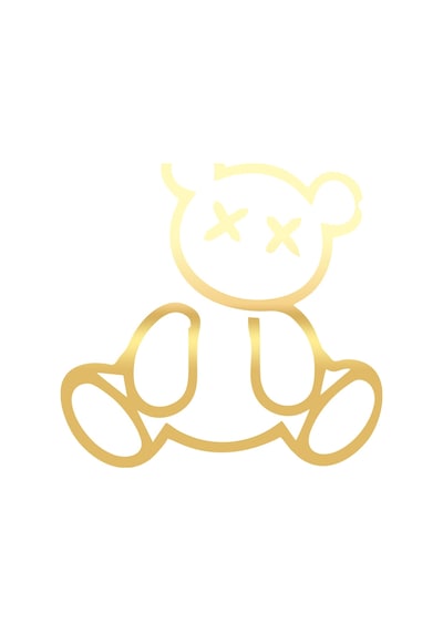Ayıcık Araba Sticker 17x17 Cm Gold