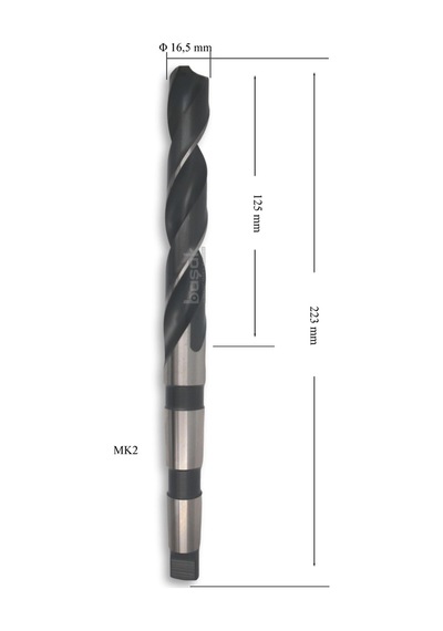 MTE 16,5 mm Mors Konik Saplı Matkap Ucu HSS (DIN 345)