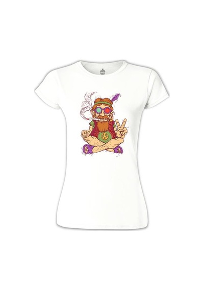 Hippi - Furry Beyaz Kadın Tshirt 001