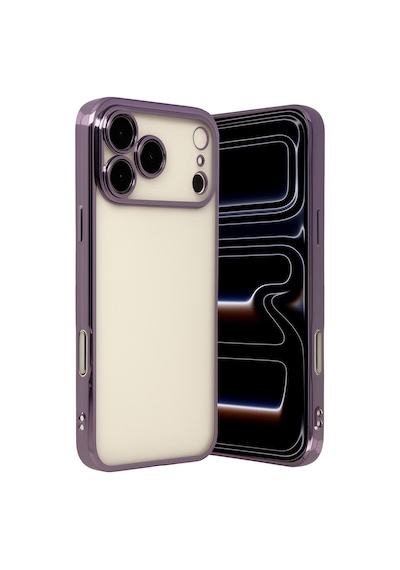 Apple iPhone  Uyumlu - 17 Pro Max Razer Lensli Silikon - Mor