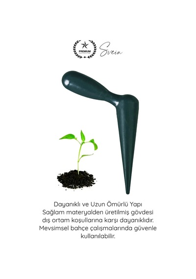 Fide Küçük Bahçe Bitki Çiçek Tohum Ekim Manuel Fide Dikme Aparatı Siyah Saplı Dayanıklı Toprak Deli