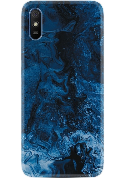 Xiaomi Redmi 9A Kılıf Silikon Blue Zigzag 1687