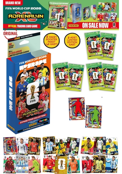 Dünya Kupası Fıfa 2026 Panini Adrenalyn Xl Upgrade Set Koleksiyon Kartı 1 Paket 50 Kart