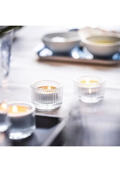 Sumuhome Fınsmak Dekoratif Tealight Mumluk Cam 3.5 Cm Şeffaf
