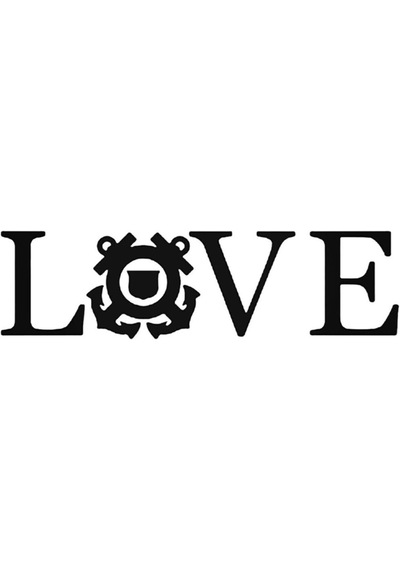 Love Coast Guard Sticker Oto 20 Cm