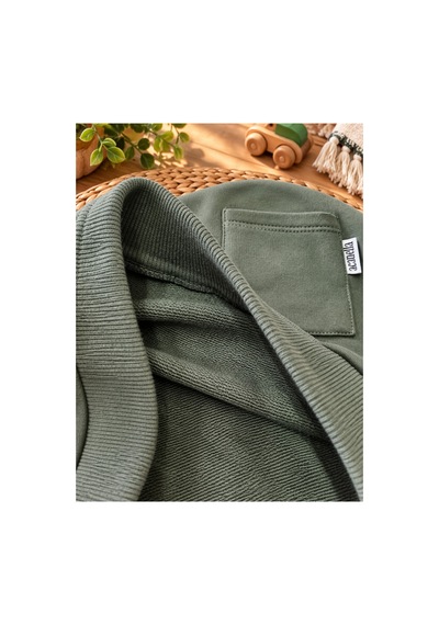 Uğur Bebe Erkek Çocuk Haki Sweatshirt Çizgili Pantolon 2'li Takım Günlük Spor Şık Kombin Haki Haki Uğur Bebe Erkek Çocuk Haki Sweatshirt Çizgili Pantolon 2'li Takım Günlük Spor Şık Kombin Haki Haki