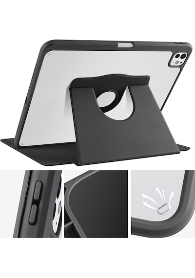 Apple Uyumlu iPad, Pro 11inç M4 2024 Kılıf Termik Kalem Bölmeli Dönebilen Standlı Kılıf A2836 A2837 A3006