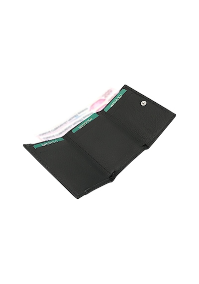 Westpolo Unisex Hakiki Deri Bozuk Para Ve Kağıt Para Bölmeli Cüzdan Kartlık - Siyah Siyah