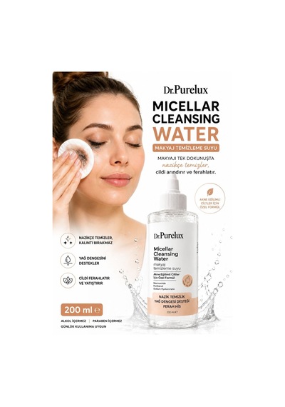 Yağlı Ve Akne Eğilimli Ciltler İçin Makyaj Temizleme Suyu 200 Ml Niasinamid & Zinc Pca İçeren Mice
