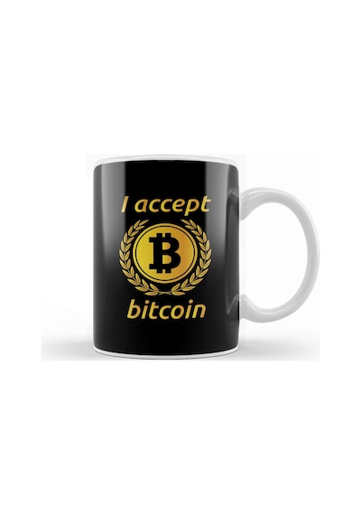 I Accept Bitcoin Kupa Bardak Porselen Karışık