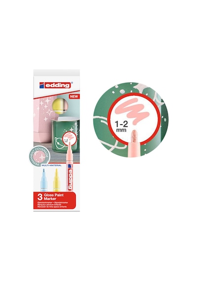 Edding 751 Gloss Paint Marker Pastel Renkler 1-2 Mm 3Lü Set