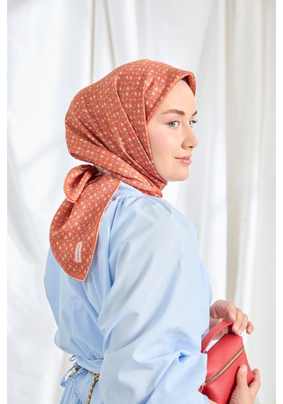 Silk Home Twill İpek Eşarp Mini Bouquet Nar Çiçeği