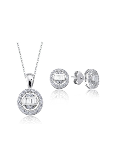 Pırlanta Montür Baget Yuvarlak İkili Gümüş Mini Set