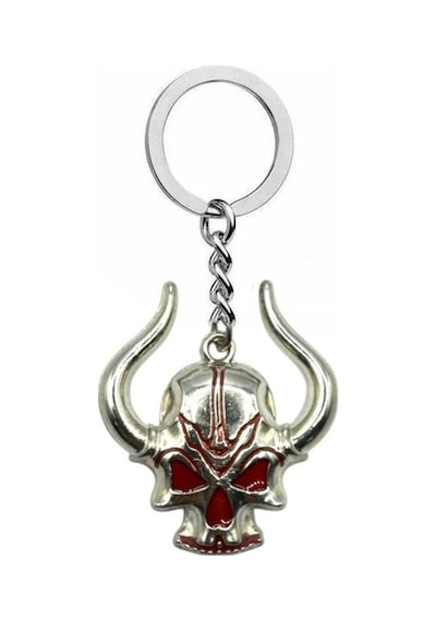 Kırmızı Gözlü Viking Kafatası Unisex Anahtarlık Güç Ve Cesaretin Anahtarı