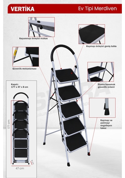 Vertika 5'li Ev Tipi Merdiven