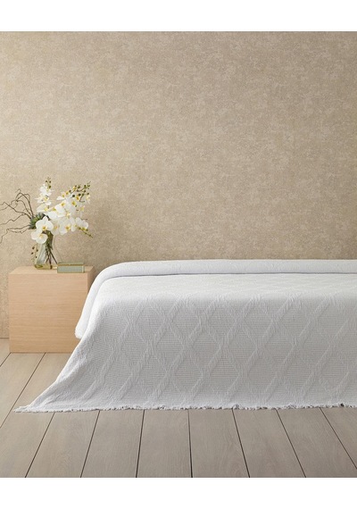 English Home Morgan Pamuk Polyester Çift Kişilik Yatak Örtüsü Beyaz Sku: Smg8690010234650 Açik Gri