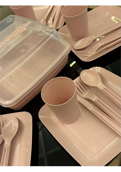 Lüx Piknik Sepeti 6 Kişilik Piknik Kamp Seti 32 Parça Mp-4010
