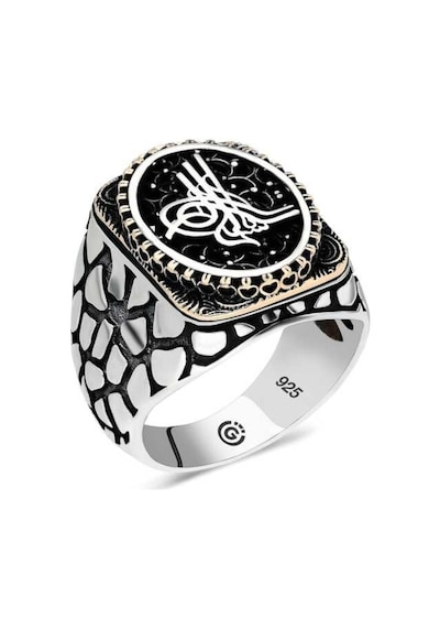 Gümüş Tuğra Oval Erkek Yüzük (546178074)