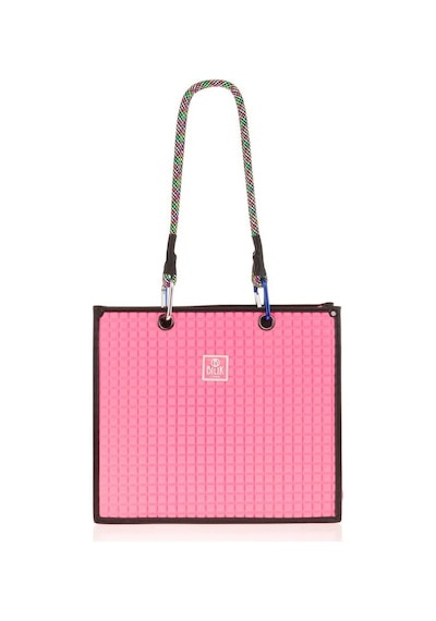 Bilik Deri Pembe Kumaş Kadın Omuz Çantası Blkf Square 001