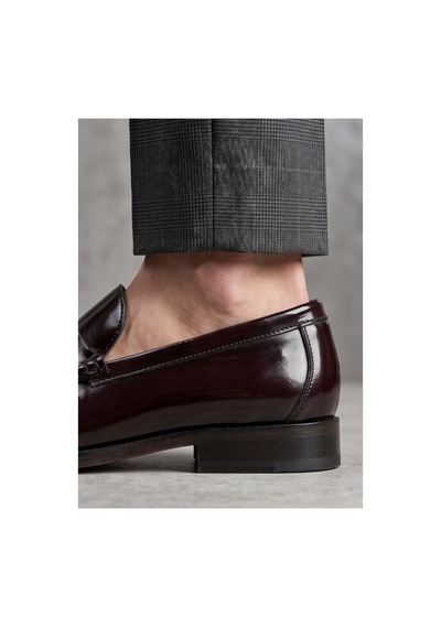 Crc Ayakkabı %100 Hakiki Deri Rugan Erkek Loafer - El İşçiliği Premium Klasik Ayakkabı - Burgundy Patent Bordo