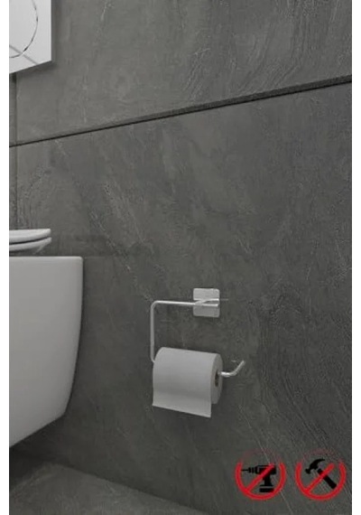 Kare Krom Yapışkanlı Açık Tuvalet Kağıtlığı 16.5 x 12.2 x 11.2 CM