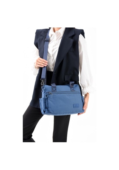Baginn Kadın Omuz Çantası Paraşüt Kumaş Çapraz Askılı Elde Tutmalı Postacı Çantası 31 26 Cm Su İtici Kumaş Mavi