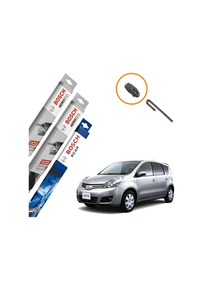 Nissan Note Muz Silecek Takımı Ön Arka Bosch Aeroeco 2005-2013
