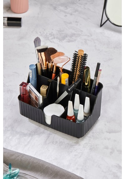 Line 6' Bölmeli Makyaj Organizeri Plastik 22 X 12 Siyah Tr Diğer