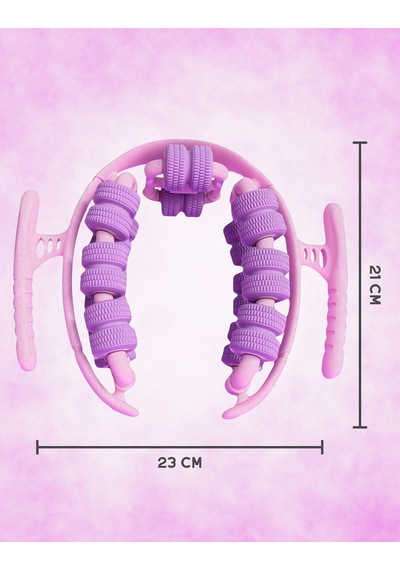Kas Gevşetici Masaj Aleti 28 Tekerlekli Ayarlanabilir Lenf Drenaj Rulosu Bacak Kol Selülit Pembe Pembe