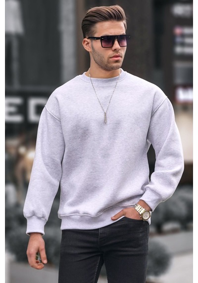 Madmext Karmelanj Bisiklet Yaka Oversize Şardonlu Basic Erkek Sweatshirt 6048-karmelanj Karmelanj