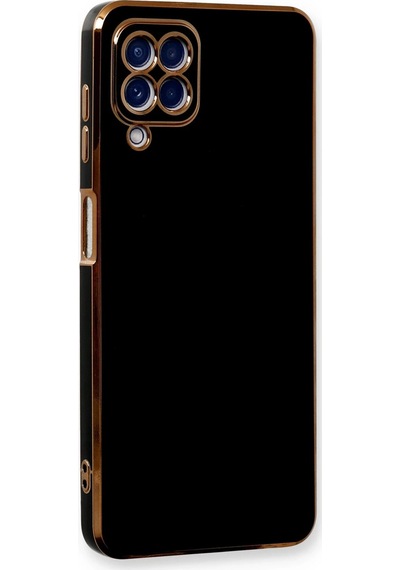 Gld-spt- Newface Samsung Uyumlu Galaxy A22 Kılıf Volet Silikon - Siyah