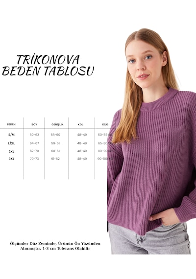 Trikonova Oversize Triko Kazak Lila