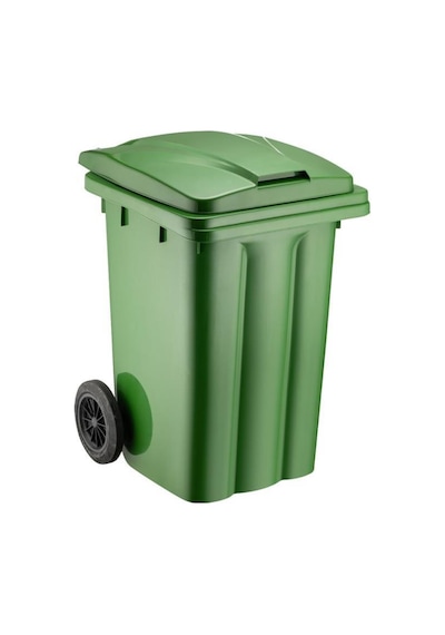 Omnipazar Sy-6503 Eko Tekerlekli Kapaklı Plastik Çöp Konteyneri 80 Lt Yeşil Yeşil