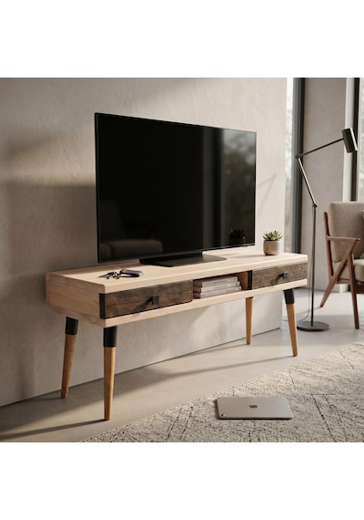Mobenta Modest Tv: İskandinav Masif Tv Ünitesi 2 Çekmeceli 1 Raflı - 175 Bz-cv Krem-ceviz Mobenta Modest Tv: İskandinav Masif Tv Ünitesi 2 Çekmeceli 1 Raflı - 175 Bz-cv Krem-ceviz