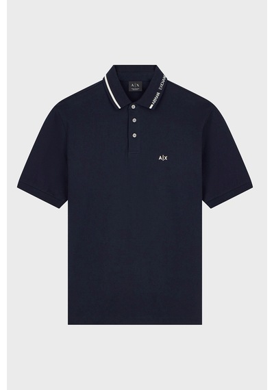 Armani Exchange % 100 Pamuk Regular Fit Düğmeli Polo Erkek Polo Xm002932 Af13026 Ub101 Lacivert