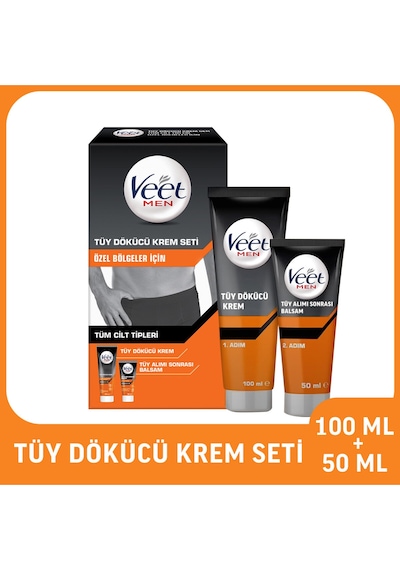 Veet Men Tüy Dökücü Krem Seti Özel Bölgeler 100 + 50 Ml