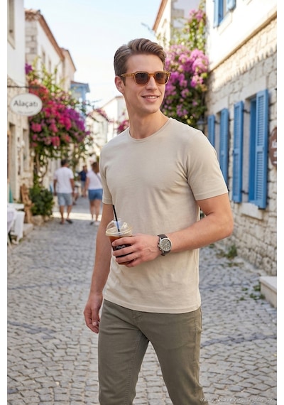 Buratti Erkek T Shirt 59020001 Taş