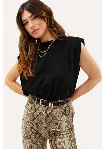 Seeh Girls Siyah Vatkalı Tişört Sh388 Basic