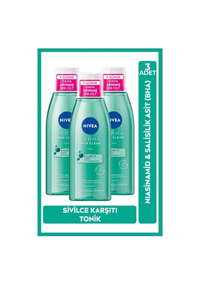 Nivea Derma Skin Clear Tonik 200 Ml 3 Adet