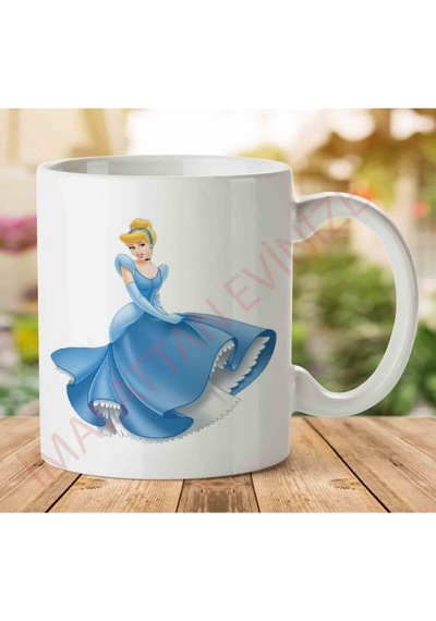 1-2329 Cinderella İki Tarafı Baskılı Kupa Bardak.jpg Çok Renkli