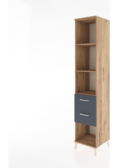 Hyperion Dolap 3 Raflı 2 Çekmeceli 44x44x221 Çam-antrasit Atlas Çam
